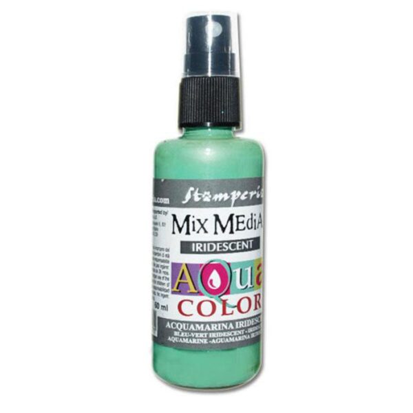 stamperia mixmedia aquacolor spray 60ml kaq032 iridescent aquamarine