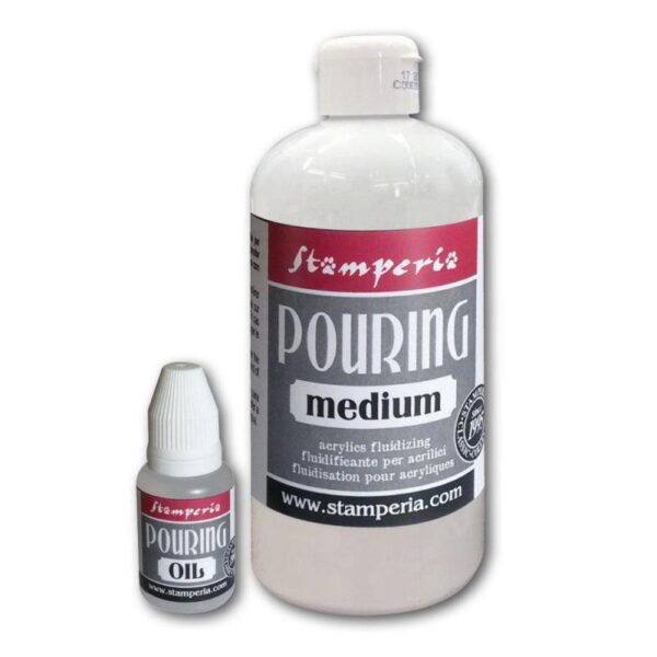 stamperia acrylic paint pouring ke45 2pack medium and oil