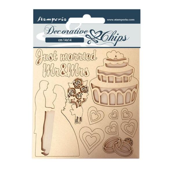 stamperia decorative chips 14x14 scb62 sleeping beauty just married