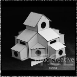 tando creative ltd laser cut greyboard mltbdhse 3d multi birdhouse kit