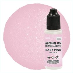 couture creations alcohol ink glitter accents baby pink