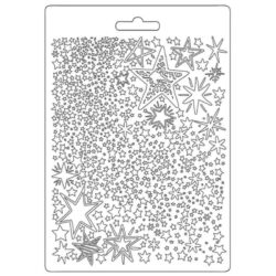 Stamperia Texture Impressions Mould A5 K3PTA584 Christmas Patchwork Stars
