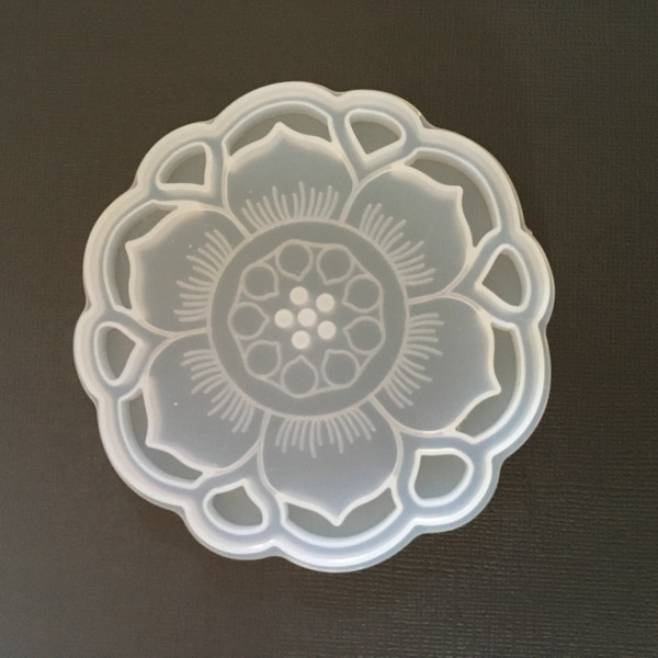 ILMM Silicone Mould Rose Patterned Circular Coaster