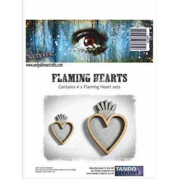 Tando Creative Andy Skinner Flaming Hearts - 4 pack