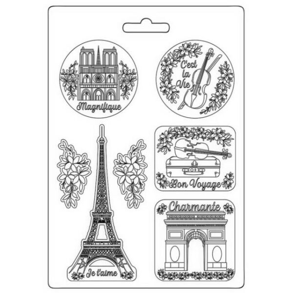 Stamperia Maxi Mould A4 K3PTA4560 Create Happiness Oh La La - La Tour Eiffel