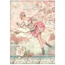 Stamperia Rice Paper A4 DFSA4725 Sweet Winter Ice Skater